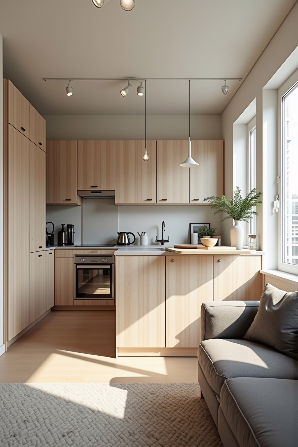 30 qm Wohnzimmer mit Küche Raumaufteilung