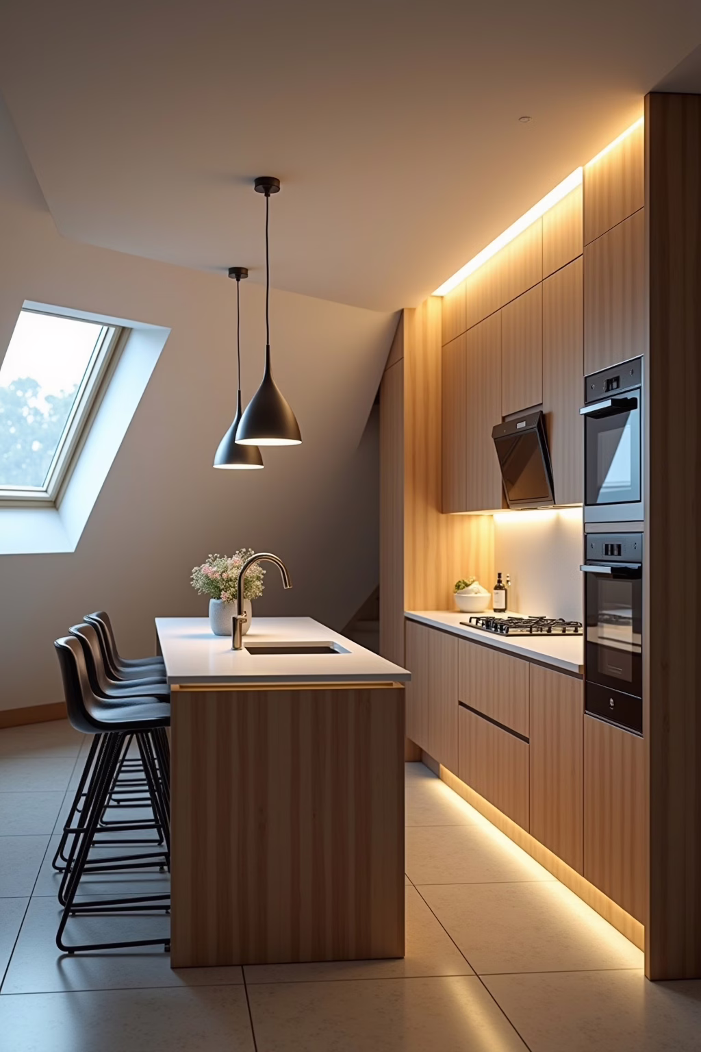 LED-Lösungen Dachschräge Küche