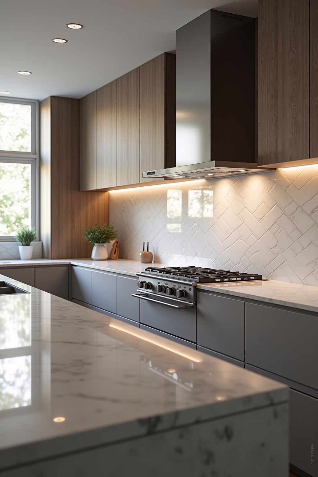 Verschiedene Materialien für Küchenrückwände: Glas, Metall und Naturstein als Inspiration für moderne Küchengestaltung