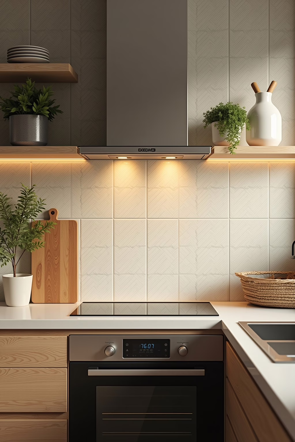 Nachhaltige Küchenrückwand aus recyceltem Glas – umweltfreundliche Materialwahl für moderne Küchen