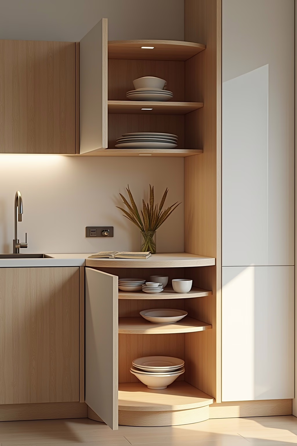 Funktionsweise Küchen-Rondell Eckschrank