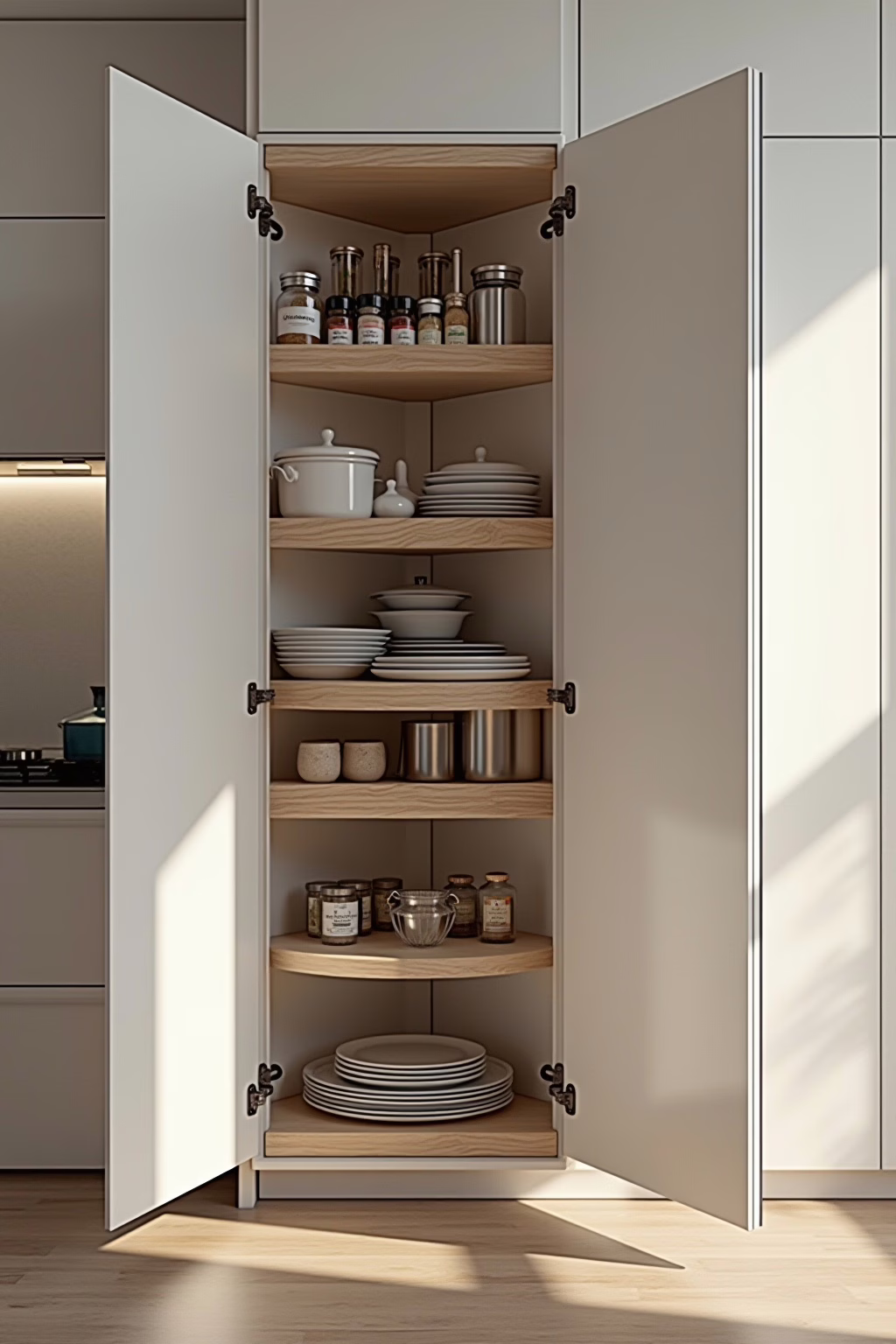 Vorteile Eckschrank mit Rondell gegenüber klassischen Eckauszügen