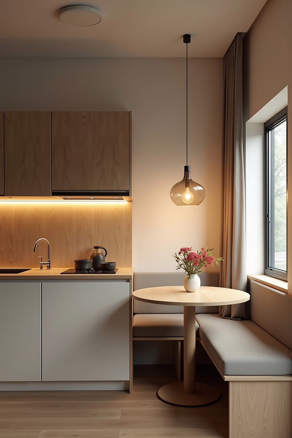 Platzsparende Sitzecke für kleine Küchen