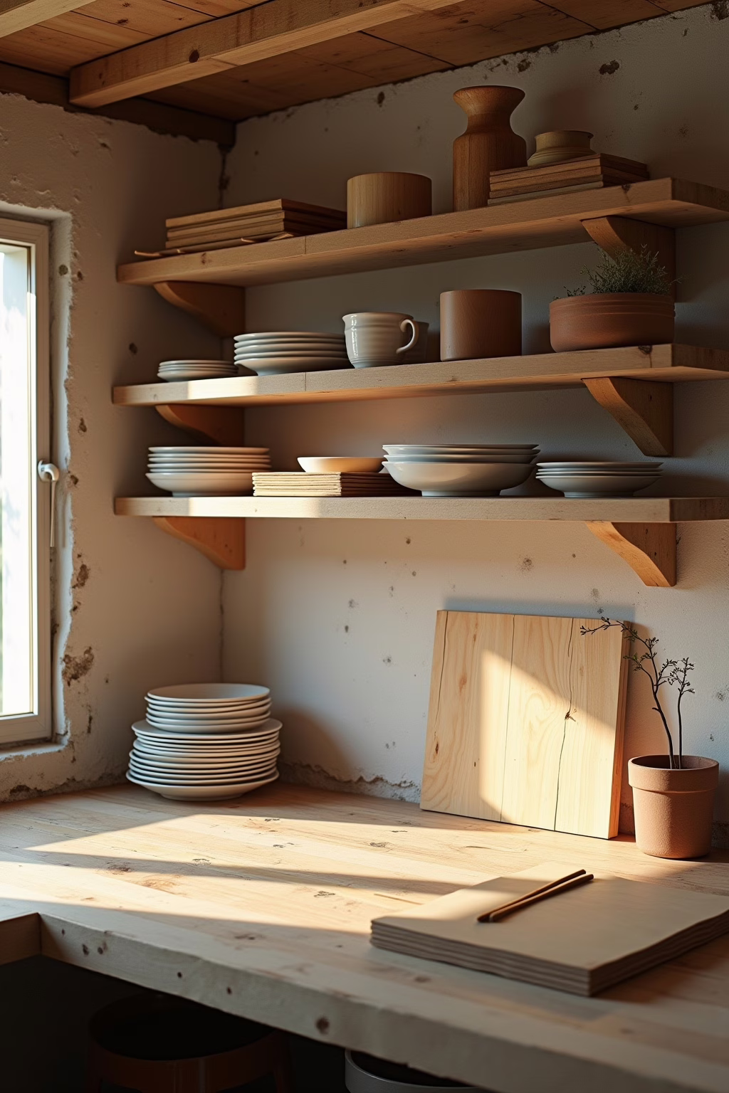 Die 8 kreativsten Ideen Regal Küche für mehr Stauraum 17 DIY-Küchenregal aus Holz und Metallkonsolen selbst gebaut