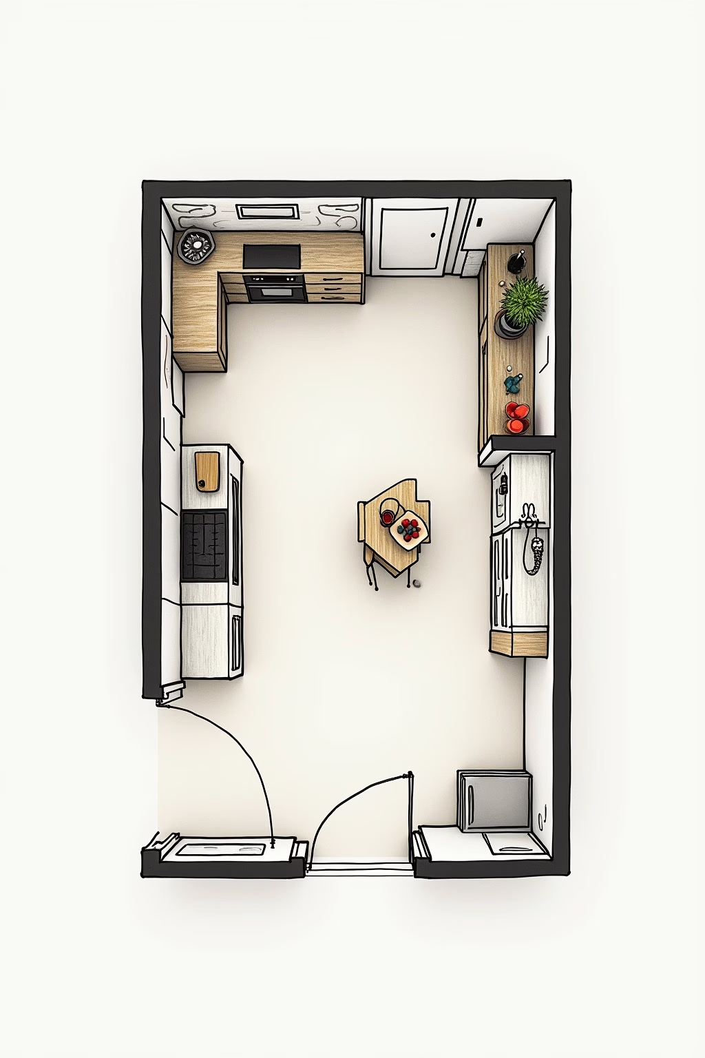 kitchenette layout outline 8