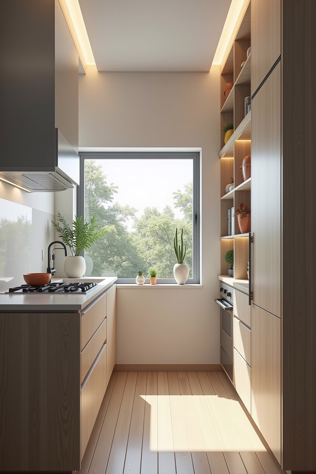 Kleine Küche U-Form mit Fenster Beispiel