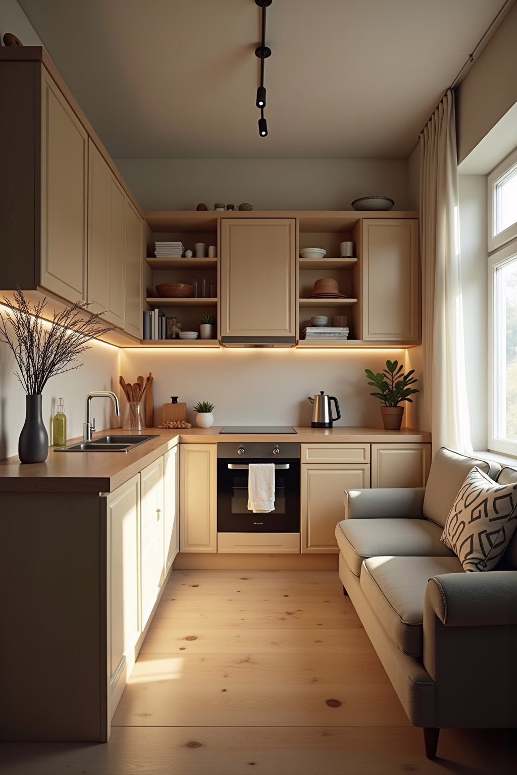 Grundrissideen für kleine Wohnküchen mit Sofaecke