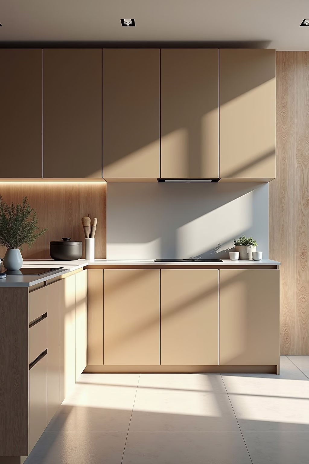 Holzarten für beige Küche