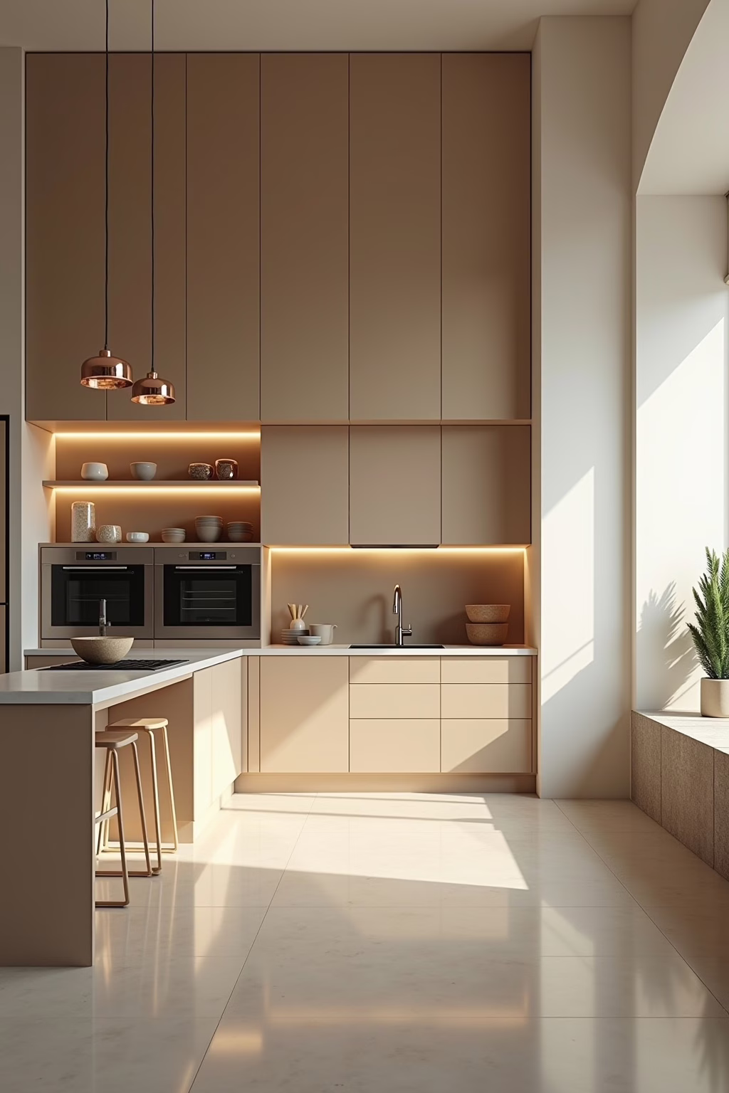 Verschiedene Beige-Nuancen in der modernen Küche