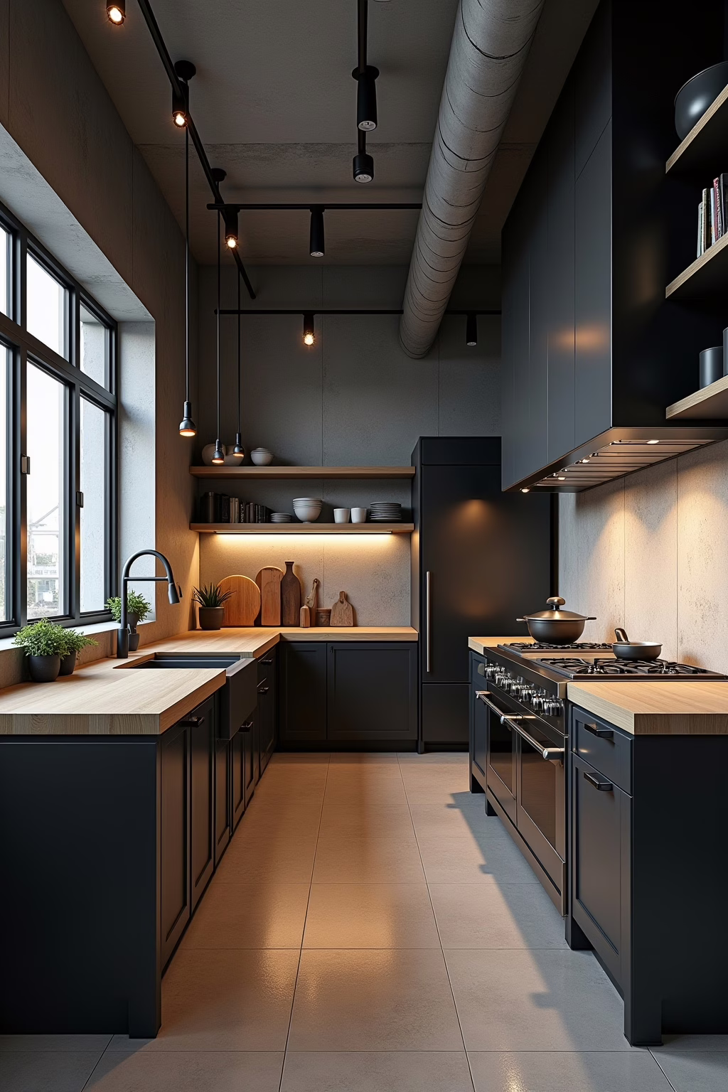 kueche industrial style planen outline 1