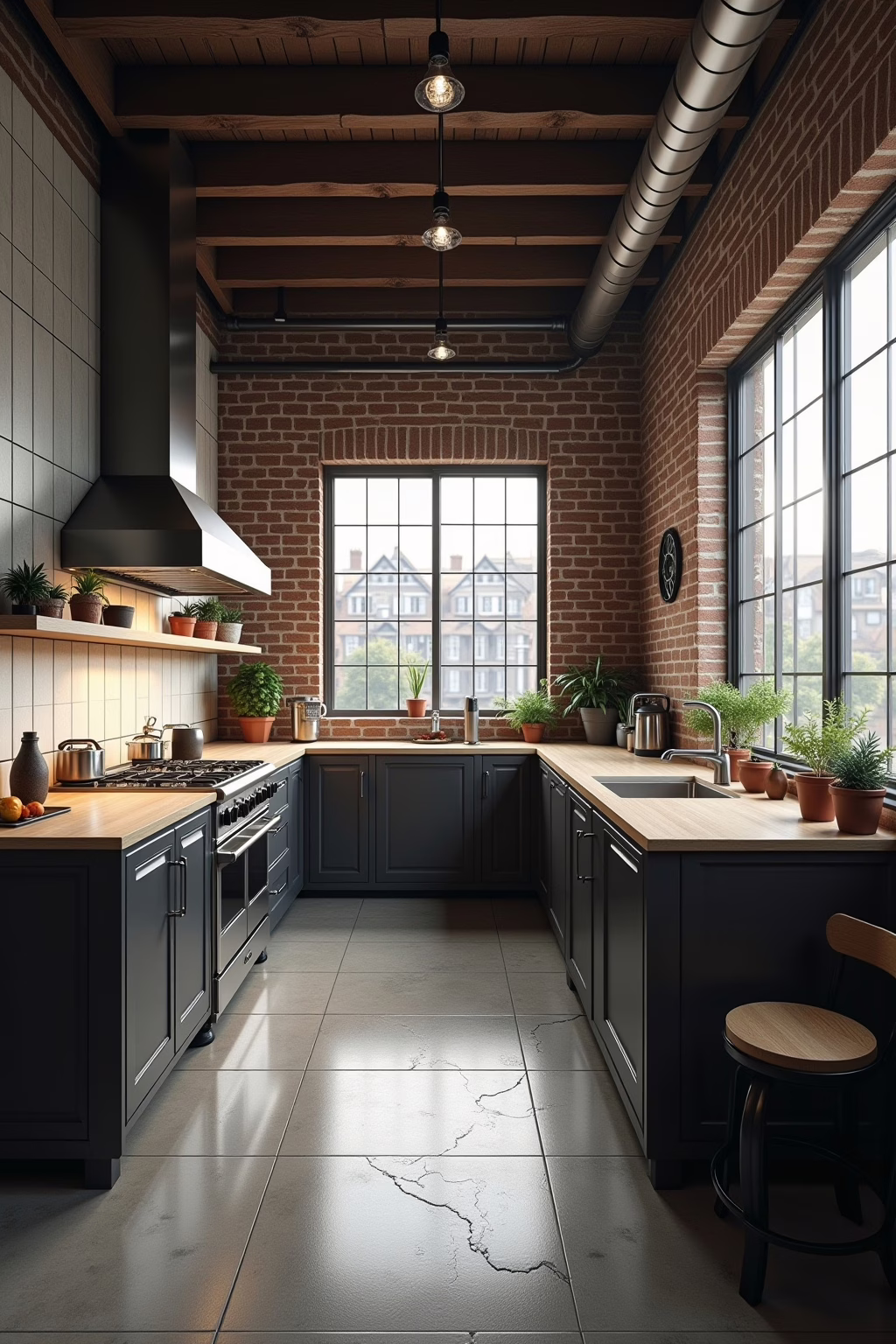 kueche industrial style planen outline 3