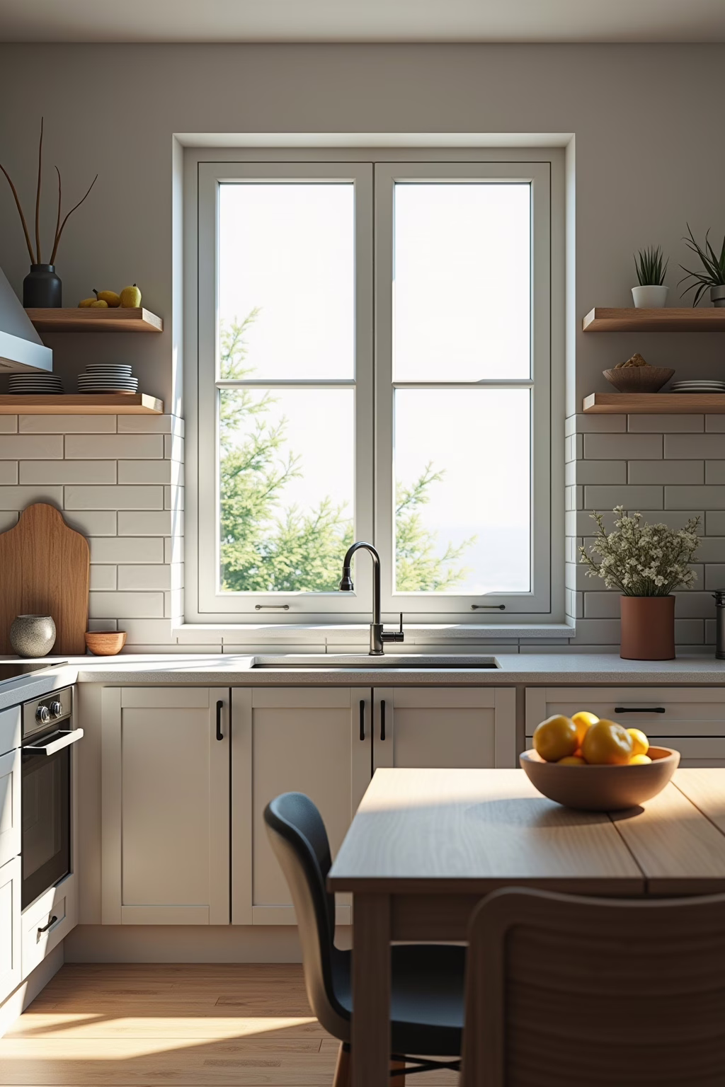 Fensterverglasung für die Küche