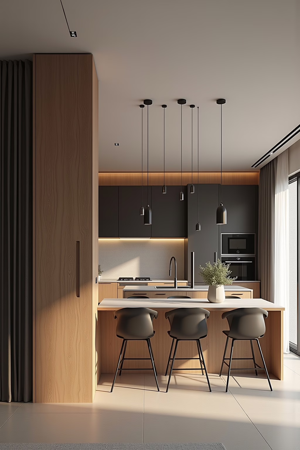 kueche und esszimmer in einem raum outline 3