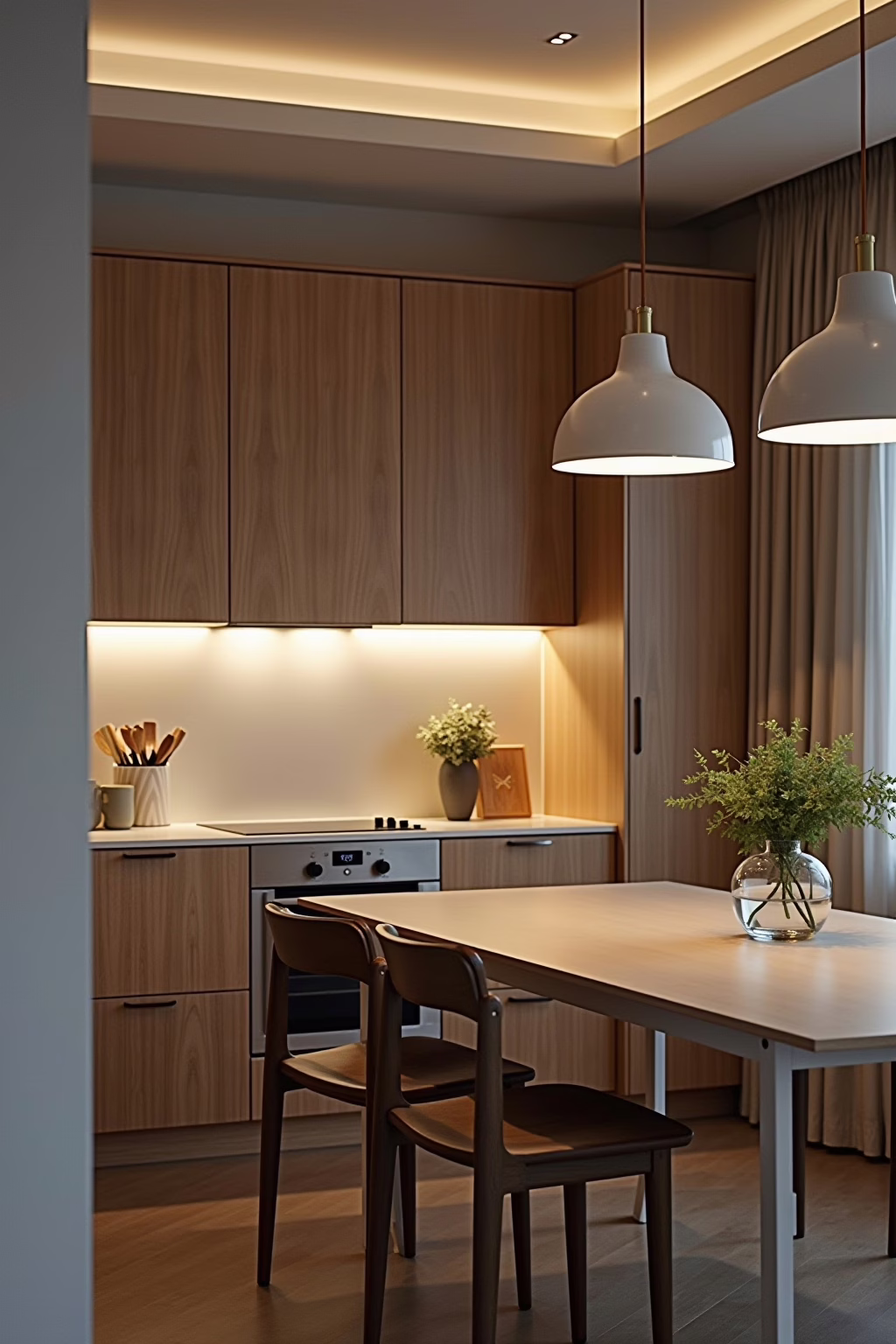 kueche und esszimmer in einem raum outline 5