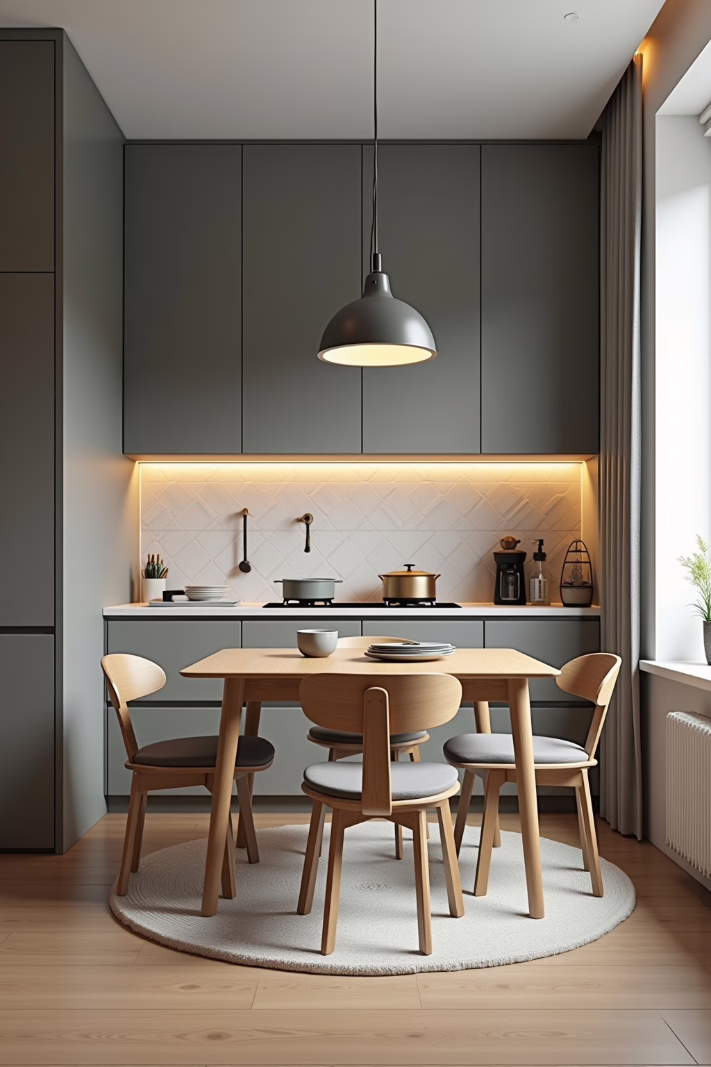 kueche und esszimmer in einem raum outline 6
