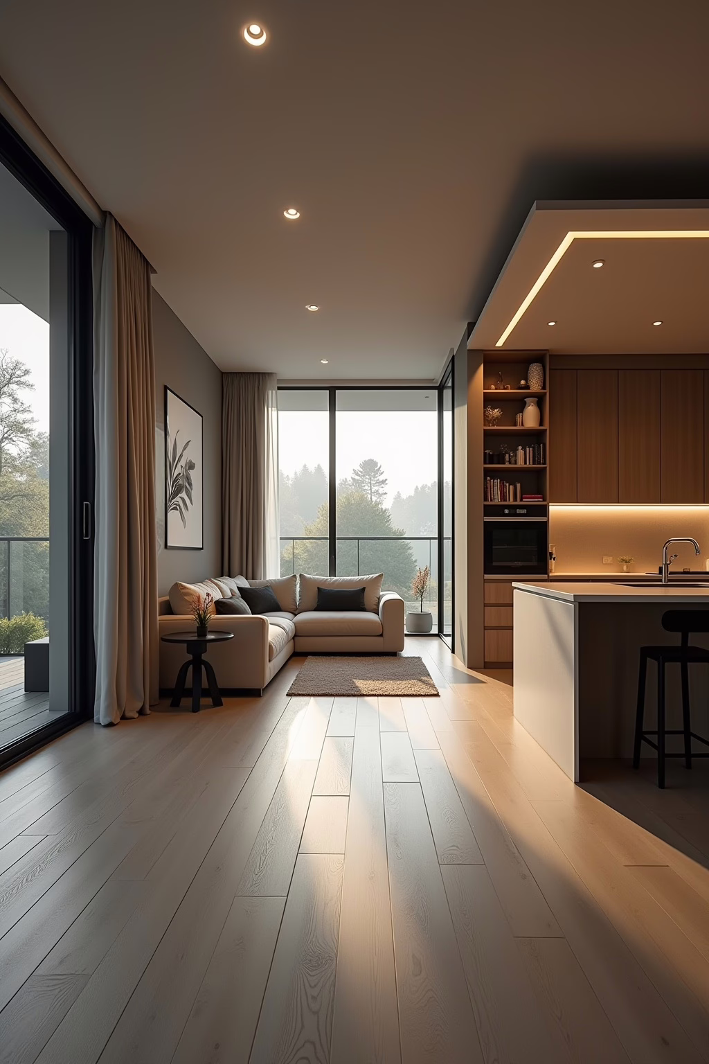 kueche und wohnzimmer optisch trennen outline 2
