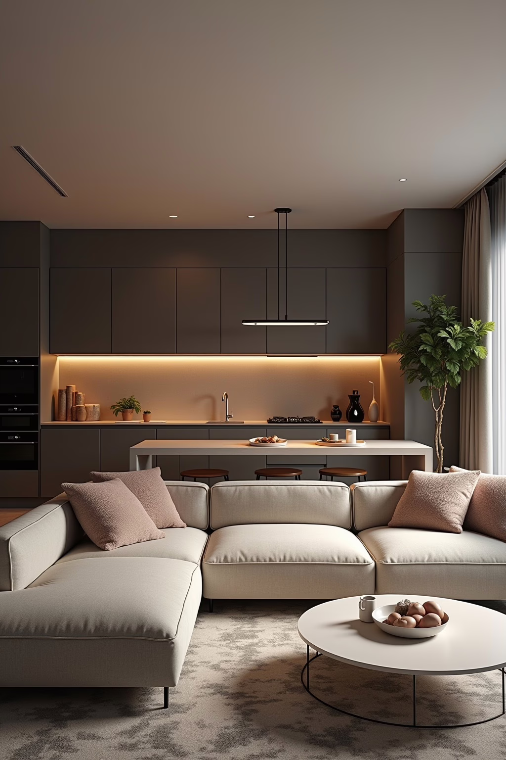 kueche und wohnzimmer optisch trennen outline 7