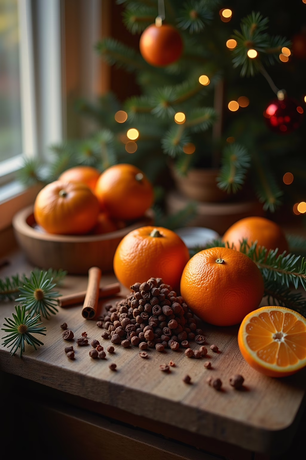 Küche weihnachtlich dekorieren – Küchenrückwand mit duftender Girlande aus Gewürzen