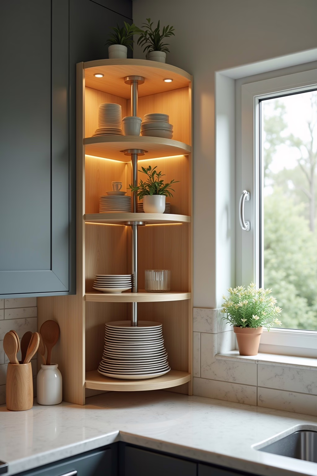 Pflege Küchen Eckschrank Rondell