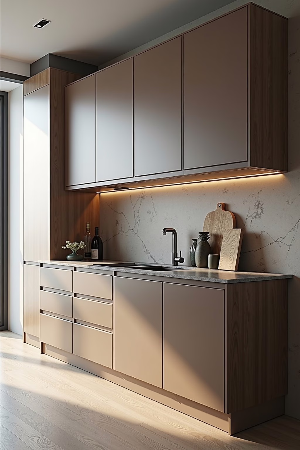 Die 8 schönsten Küchenbuffet-Ideen 13 Modernes Küchenbuffet mit Glasvitrine