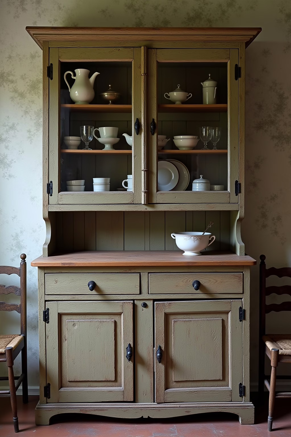 Die 8 schönsten Küchenbuffet-Ideen 19 Antikes Vintage-Küchenbuffet