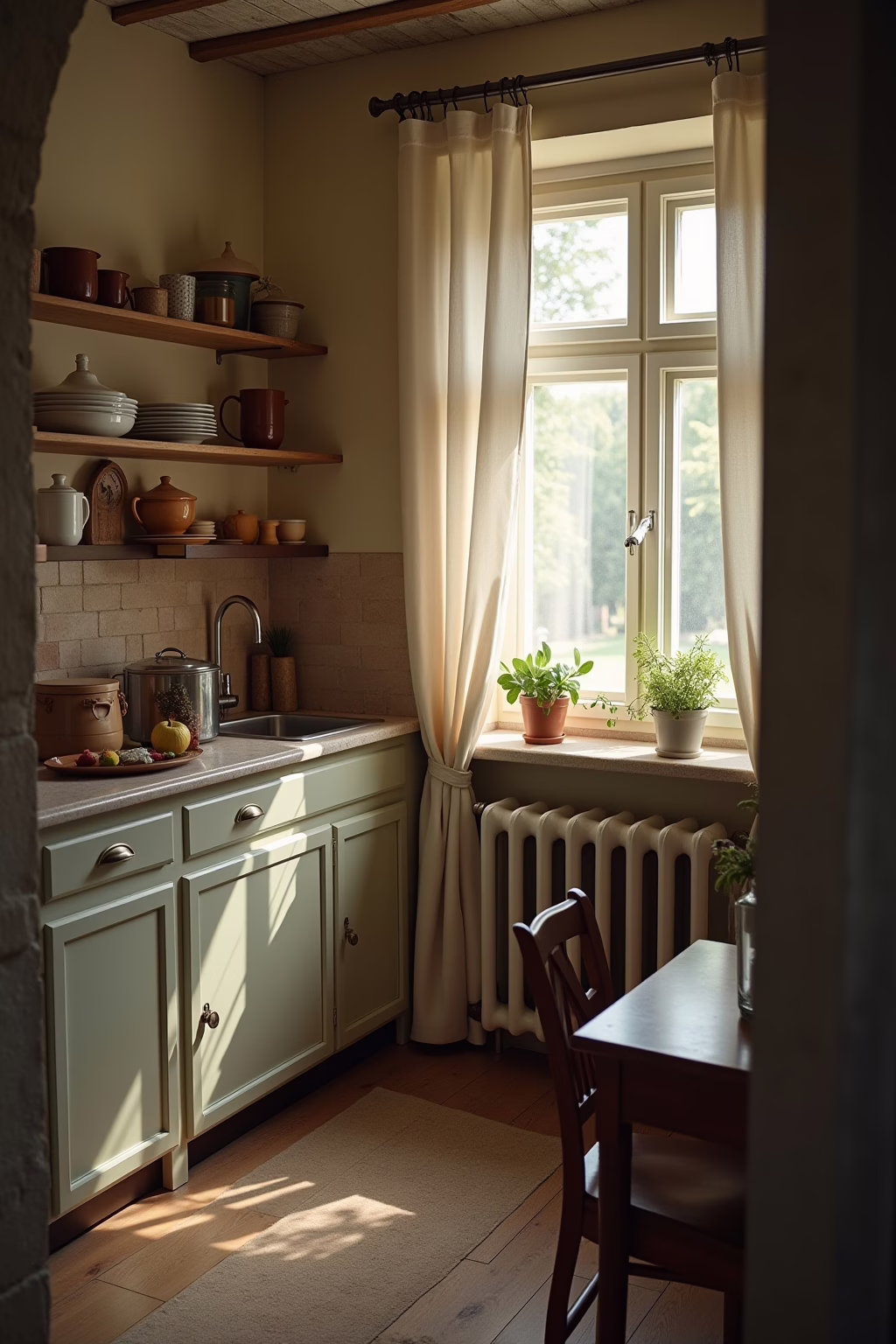 Materialien für Küchengardinen Landhausstil