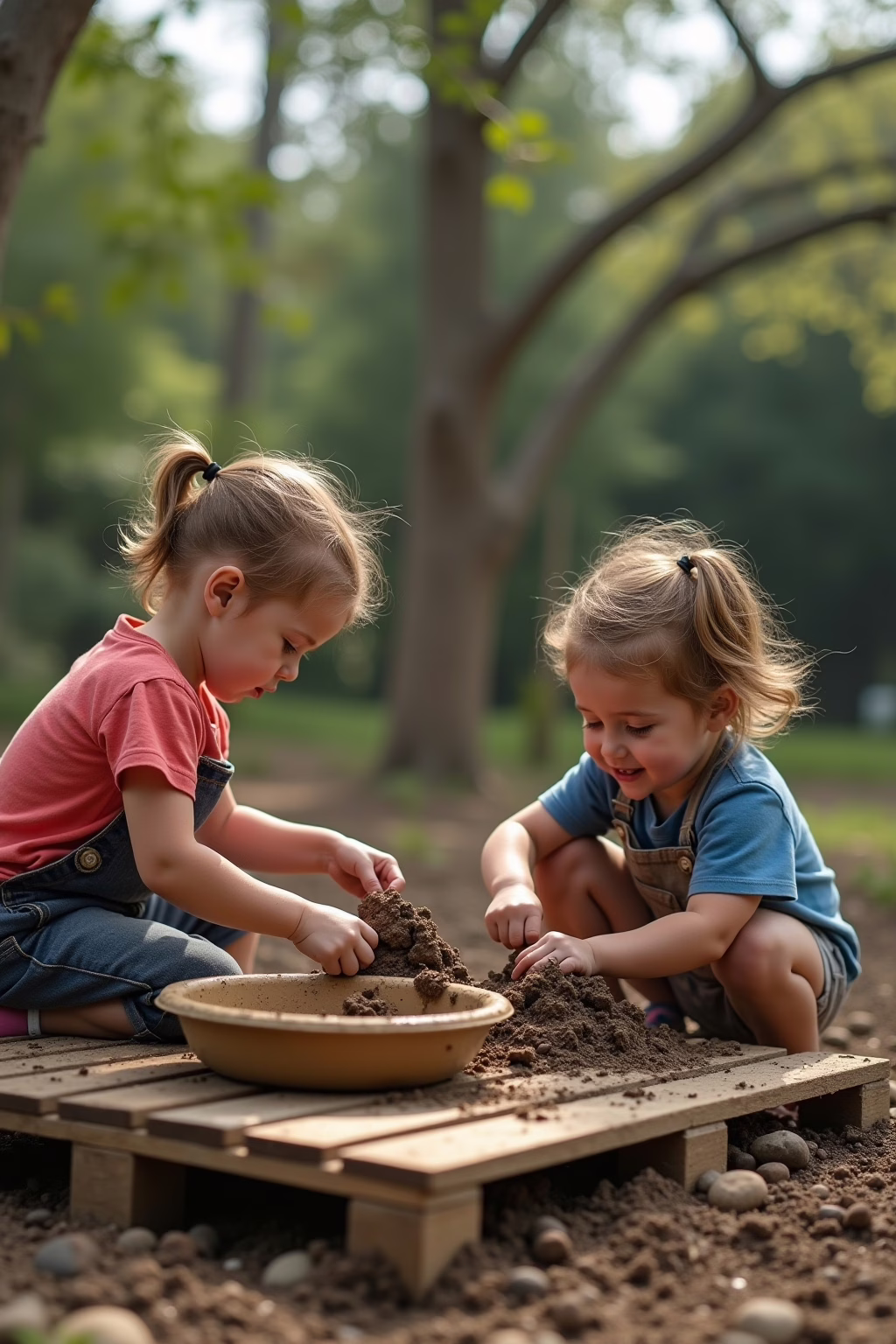 Matschküche aus Paletten im Garten