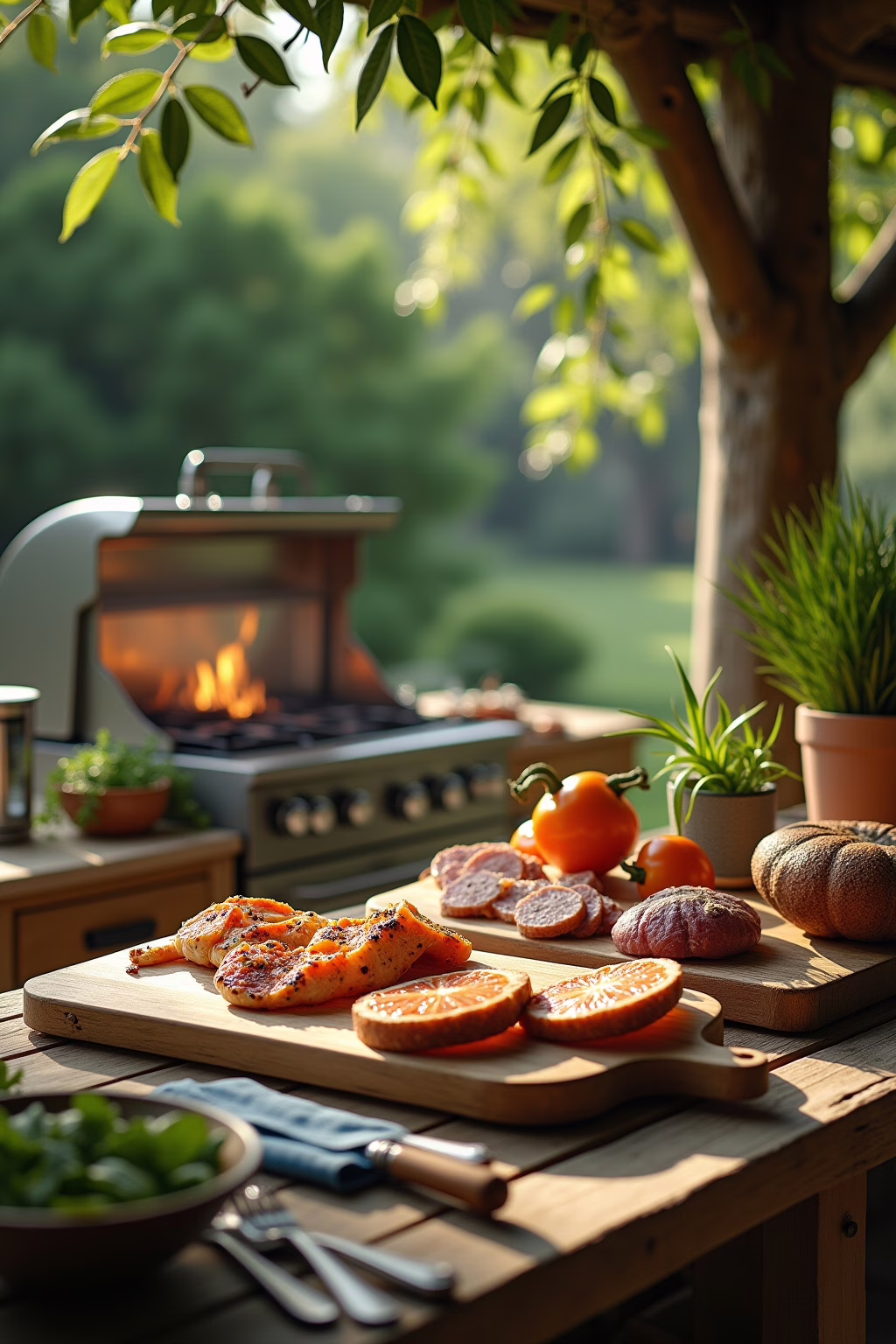 Nachhaltige Outdoor Küche mit umweltfreundlichen Materialien