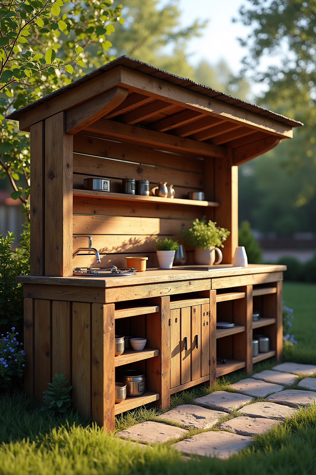 Versiegelung Paletten Outdoor Küche