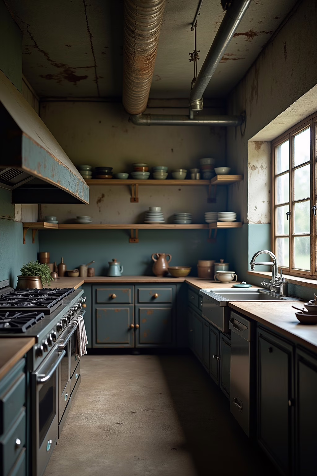 vintage industrial style kueche outline 2