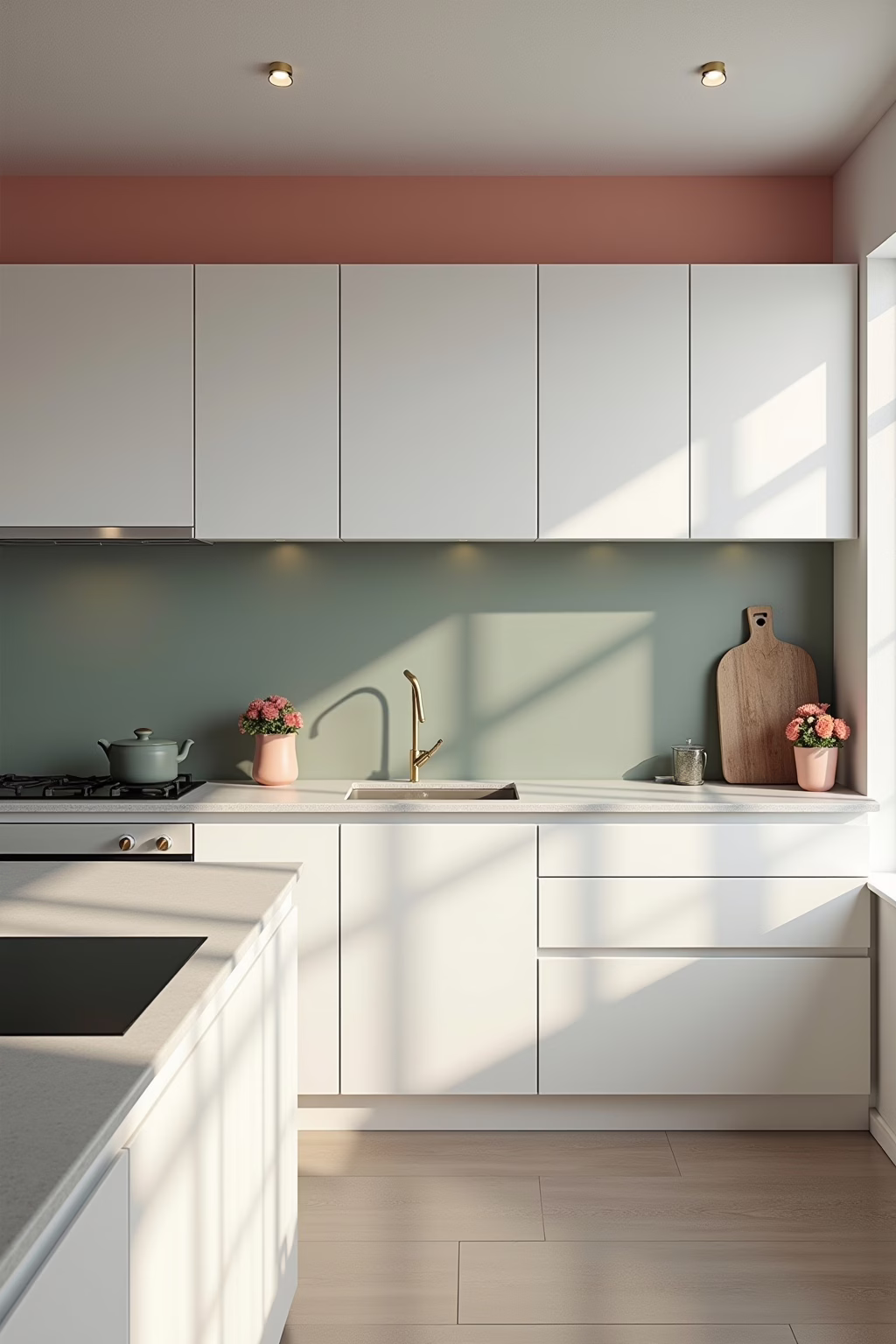wandgestaltung weisse kueche welche wandfarbe outline 4