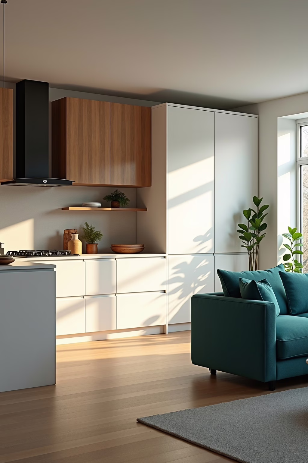 Farbkonzepte Wohnküche mit Sofa